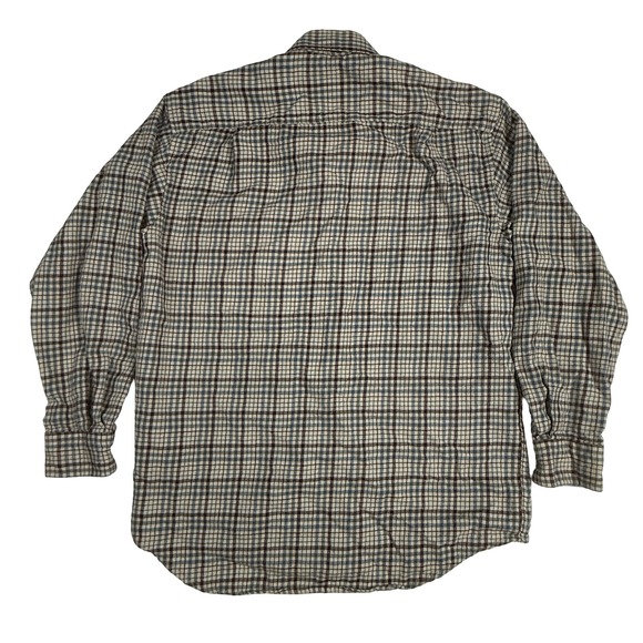 Pendleton Men's Wool Fireside Plaid Button Down Shirt Brown Gray Medium - Picture 4 of 7